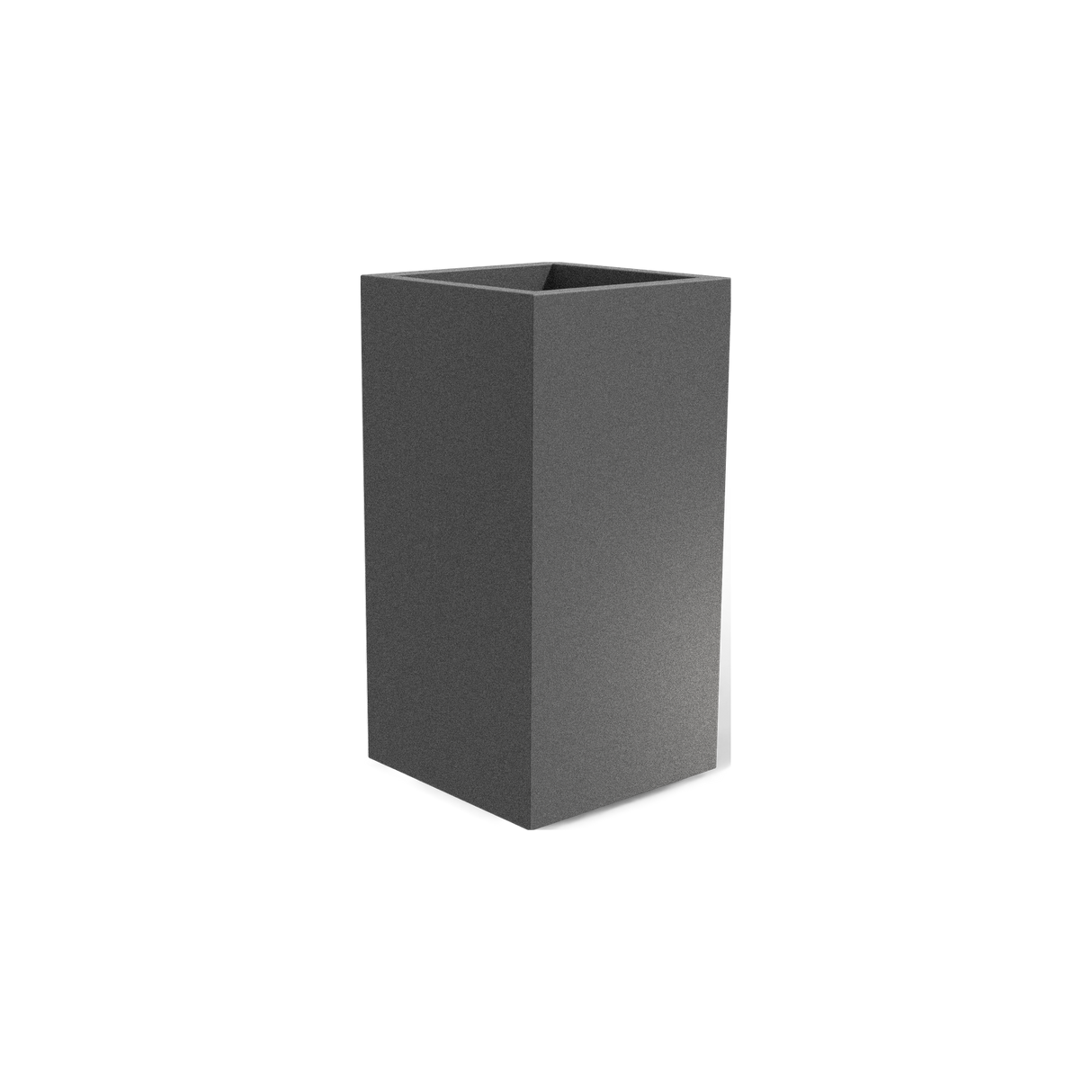 Potsdam corner fiberglass planter in Matte Gunmetal