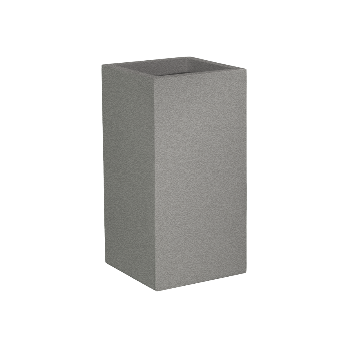 Potsdam corner fiberglass planter in Matte Gunmetal, 16 × 16 × 32 in, studio render