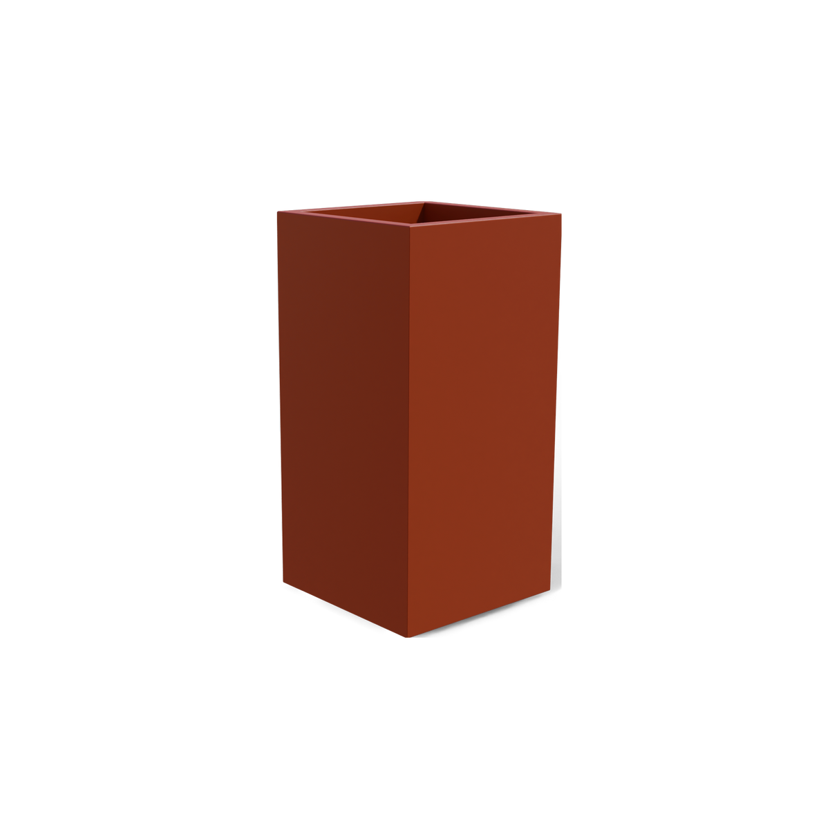 Potsdam corner fiberglass planter in Matte Terra Cotta