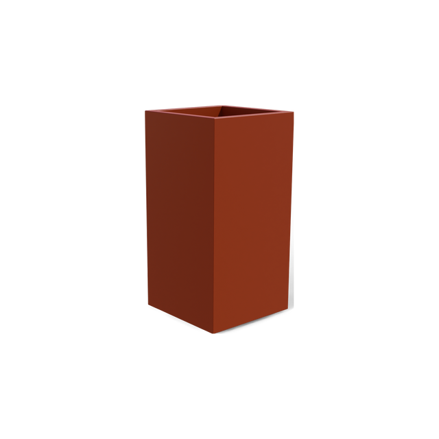 Potsdam corner fiberglass planter in Matte Terra Cotta