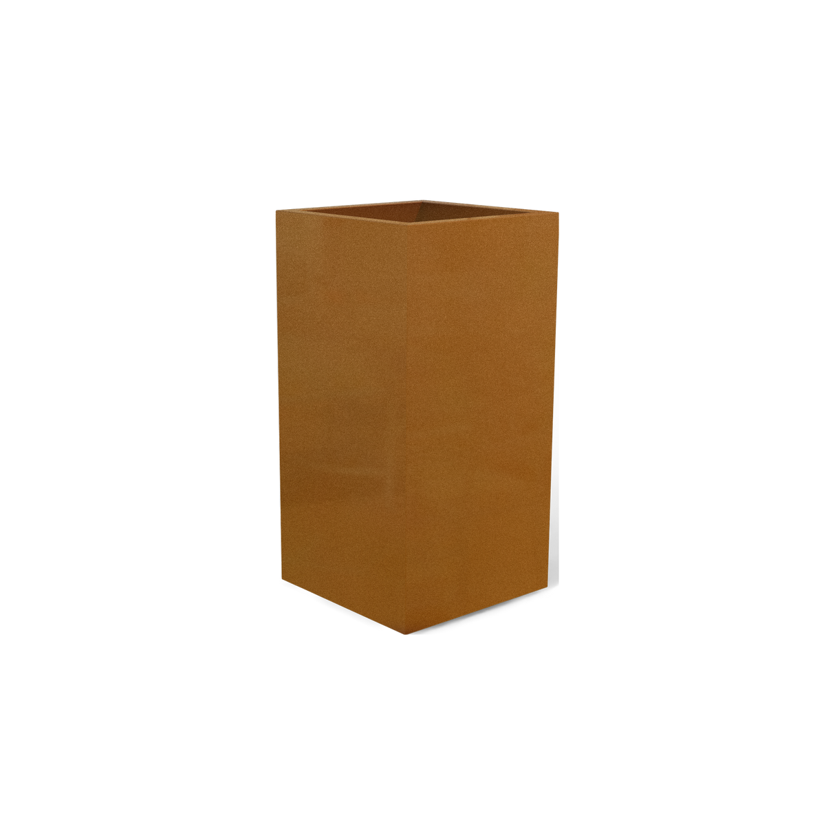 Potsdam corner fiberglass planter in Metallic Bronze