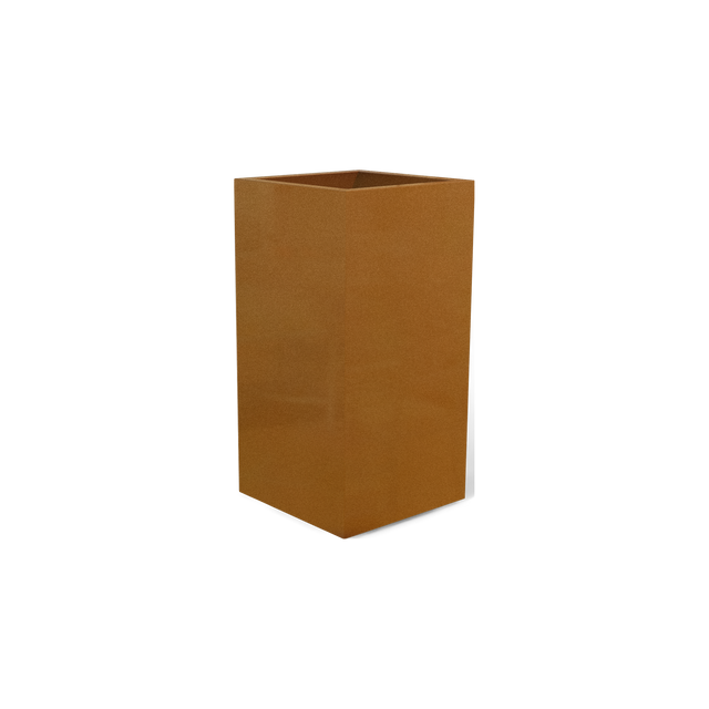 Potsdam corner fiberglass planter in Metallic Bronze