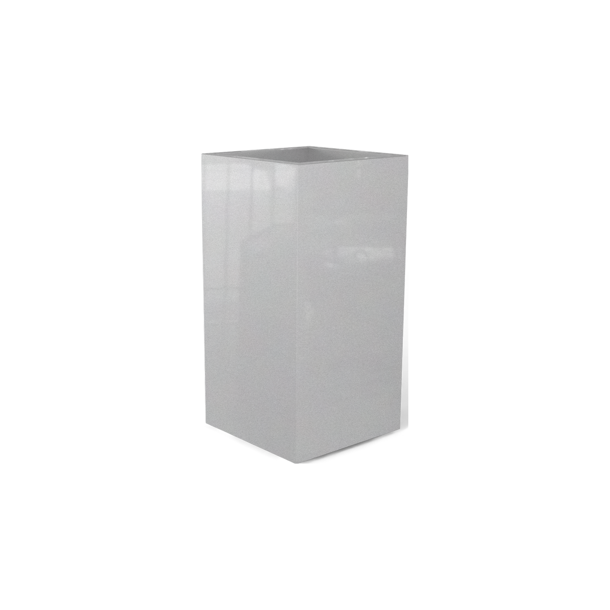 Potsdam corner fiberglass planter in Metallic Silver