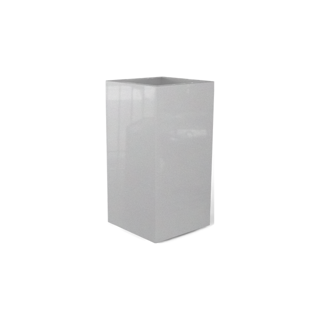 Potsdam corner fiberglass planter in Metallic Silver