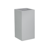 Potsdam corner fiberglass planter in Metallic Silver, 16 × 16 × 32 in, studio render
