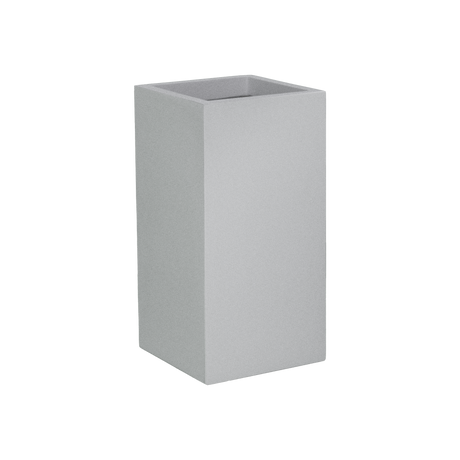 Potsdam corner fiberglass planter in Metallic Silver, 16 × 16 × 32 in, studio render