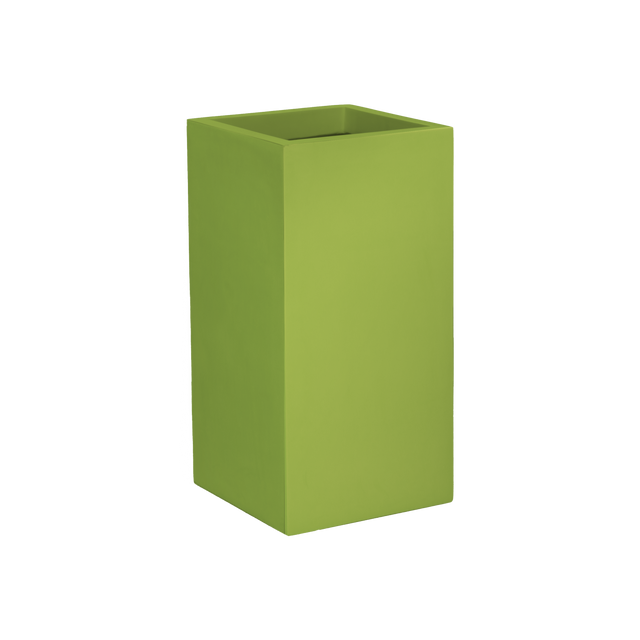 Potsdam corner fiberglass planter in Satin Green, 16 × 16 × 32 in, studio render
