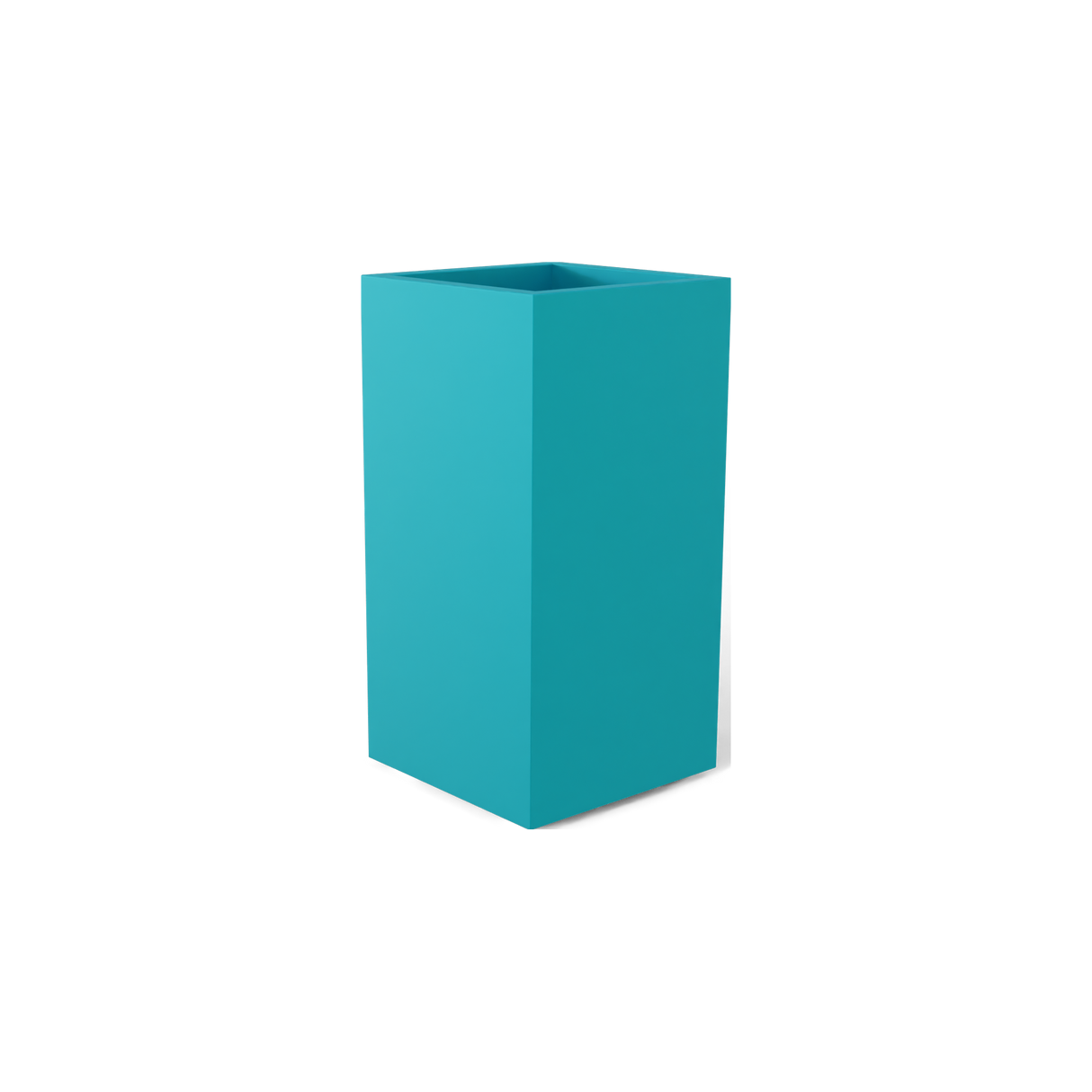 Potsdam corner fiberglass planter in Satin Seafoam Green