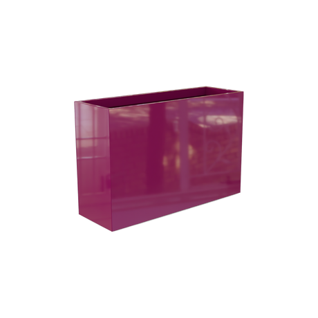 Potsdam rectangular fiberglass planter in Gloss Eggplant