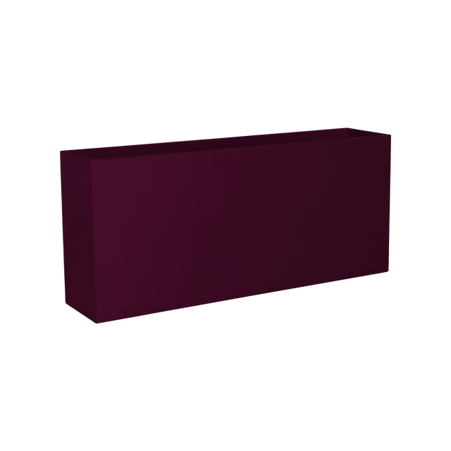 Potsdam rectangular fiberglass planter in Gloss Eggplant, studio render