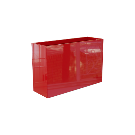 Potsdam rectangular fiberglass planter in Gloss Red