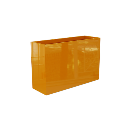 Potsdam rectangular fiberglass planter in Gloss Tangerine