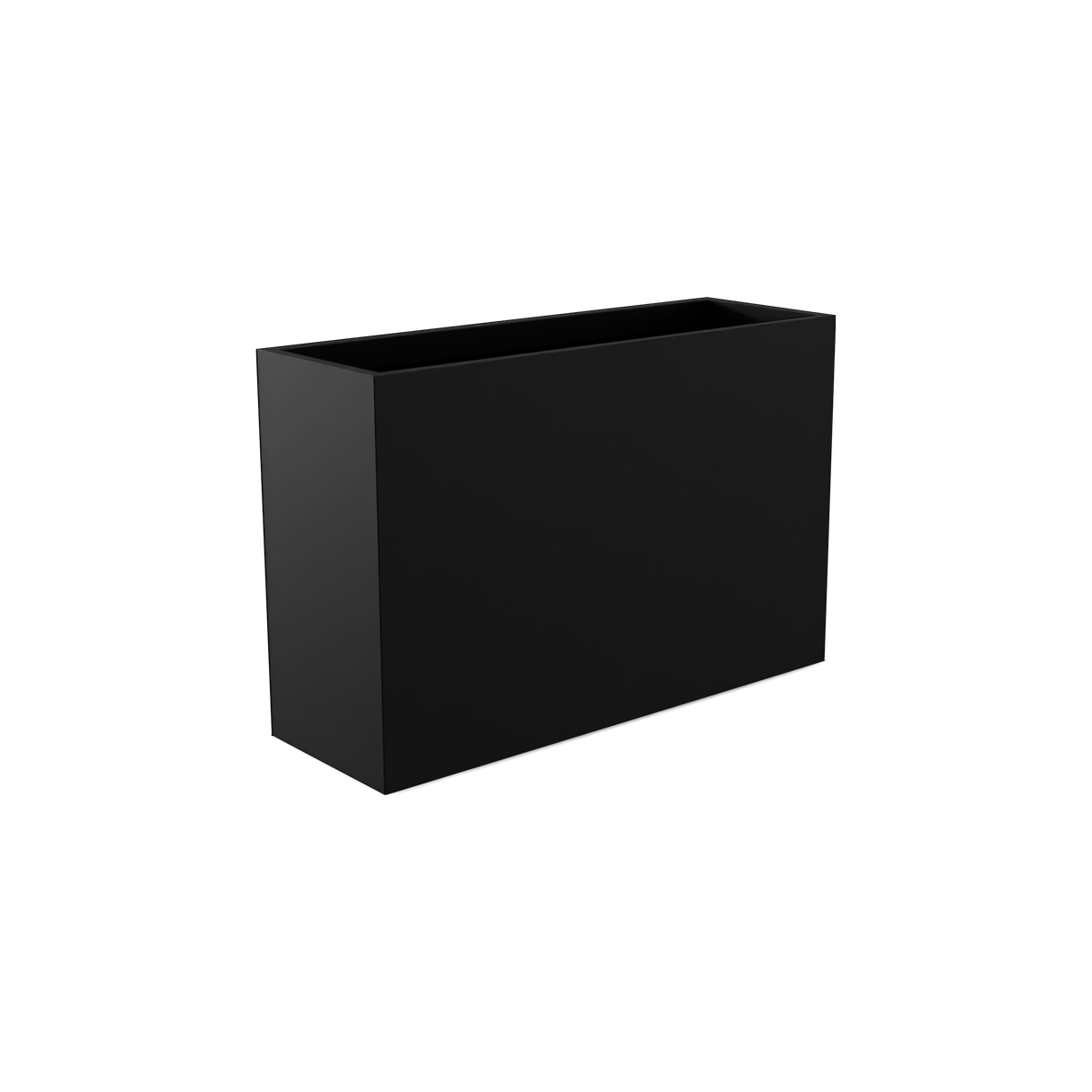 Potsdam rectangular fiberglass planter in Matte Black