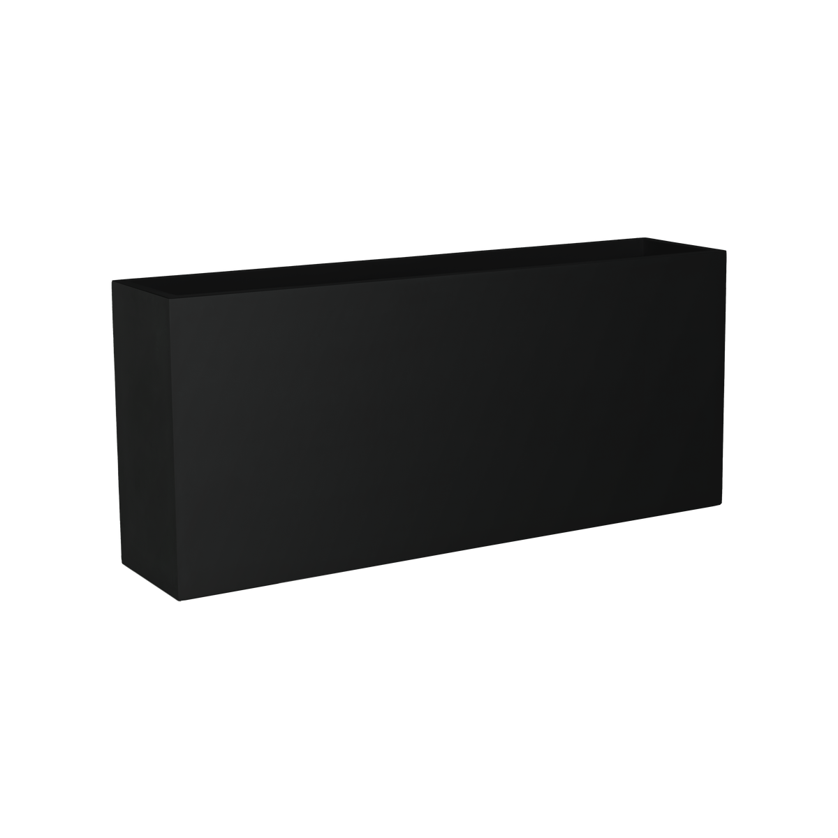 Potsdam rectangular fiberglass planter in Matte Black, studio render