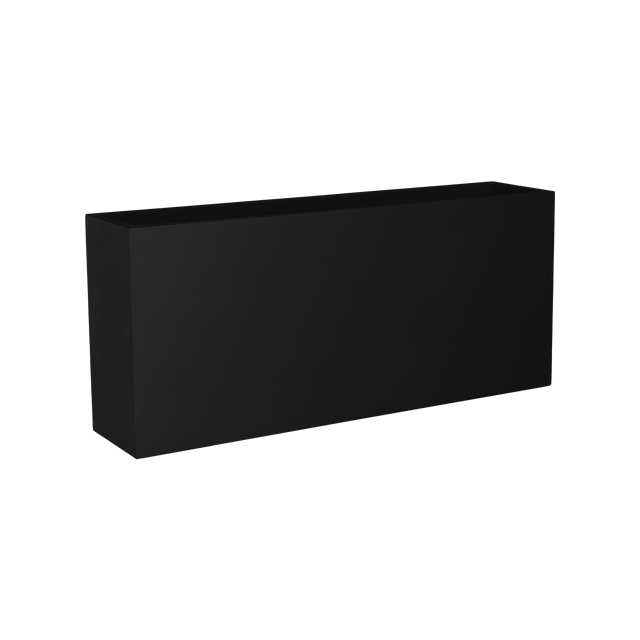 Potsdam rectangular fiberglass planter in Matte Black, studio render