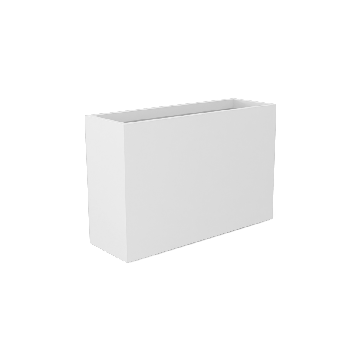 Potsdam rectangular fiberglass planter in Matte Bright White