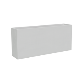 Potsdam rectangular fiberglass planter in Matte Bright White, studio render