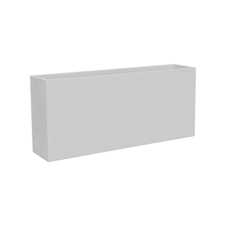 Potsdam rectangular fiberglass planter in Matte Bright White, studio render