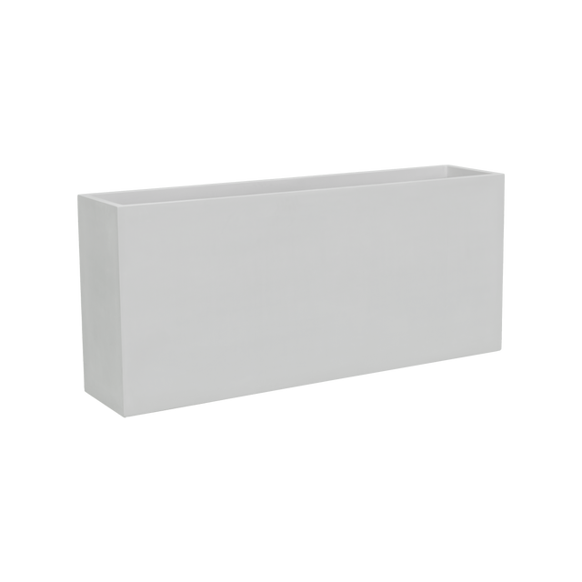 Potsdam rectangular fiberglass planter in Matte Bright White, studio render
