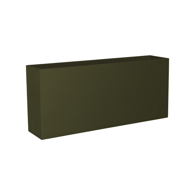 Potsdam rectangular fiberglass planter in Matte Bronze, studio render