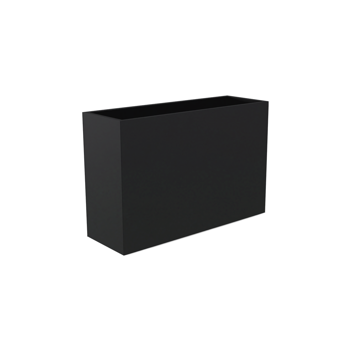 Potsdam rectangular fiberglass planter in Matte Charcoal