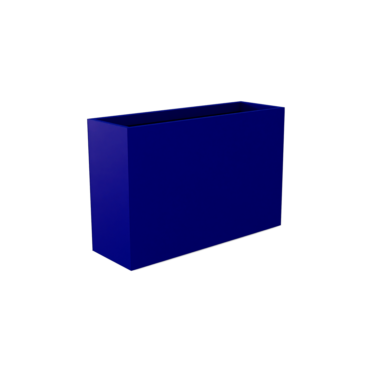 Potsdam rectangular fiberglass planter in Matte Cobalt Blue