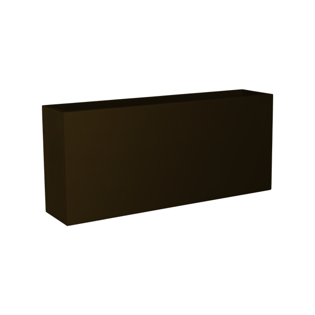 Potsdam rectangular fiberglass planter in Matte Dark Brown, studio render