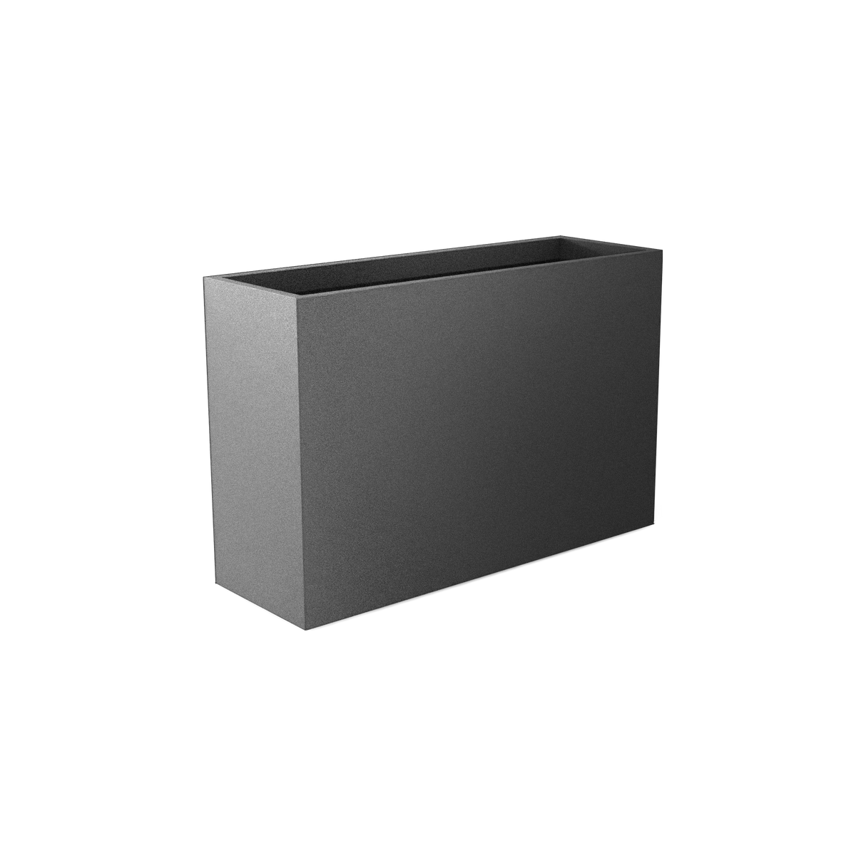 Potsdam rectangular fiberglass planter in Matte Gunmetal