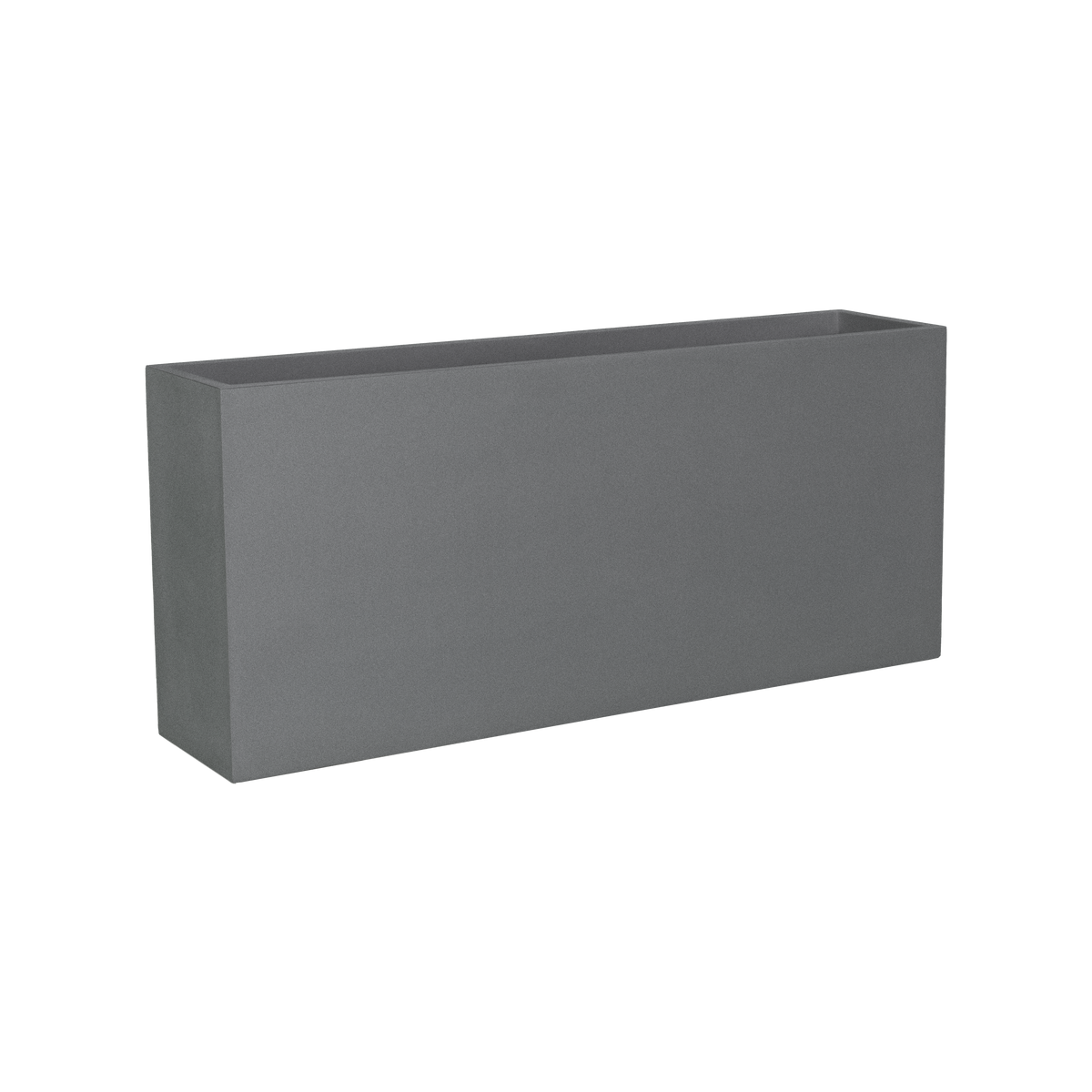 Potsdam rectangular fiberglass planter in Matte Gunmetal, studio render
