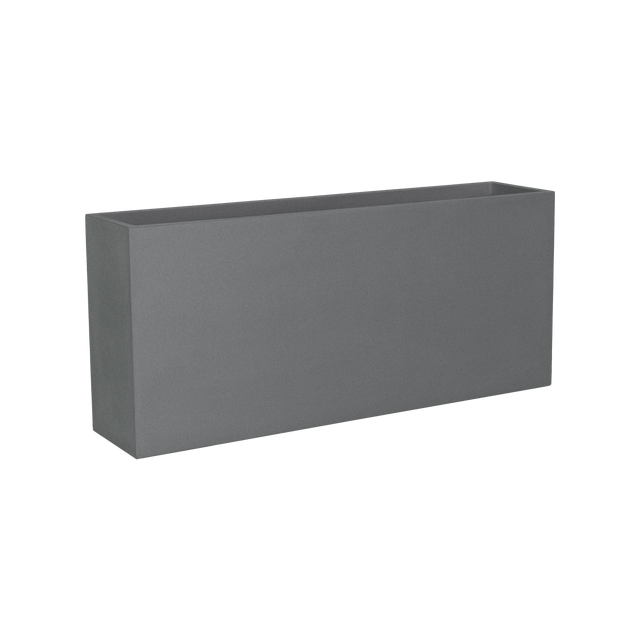 Potsdam rectangular fiberglass planter in Matte Gunmetal, studio render
