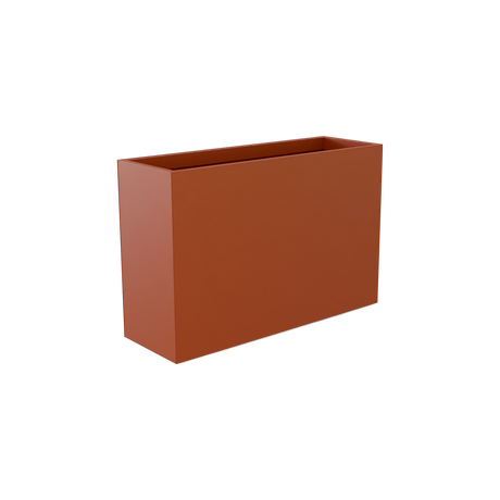 Potsdam rectangular fiberglass planter in Matte Terra Cotta