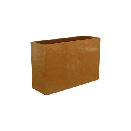 Potsdam rectangular fiberglass planter in Metallic Bronze