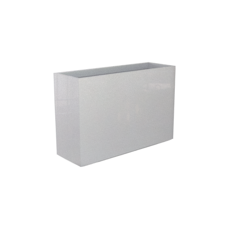 Potsdam rectangular fiberglass planter in Metallic Silver