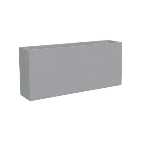Potsdam rectangular fiberglass planter in Metallic Silver, studio render