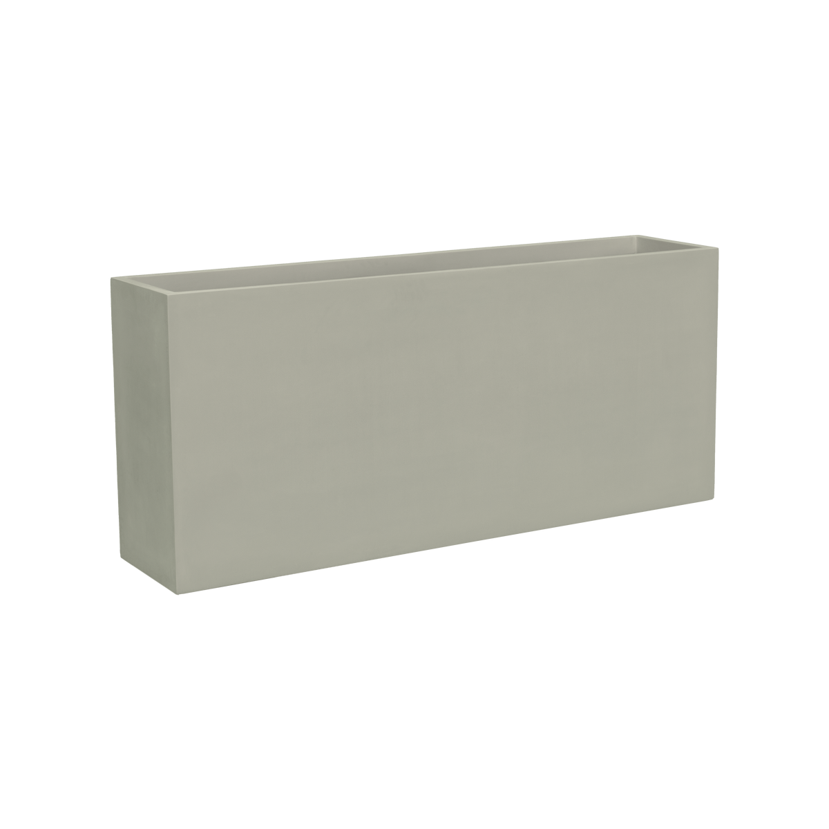 Potsdam rectangular fiberglass planter in Satin Beige, studio render