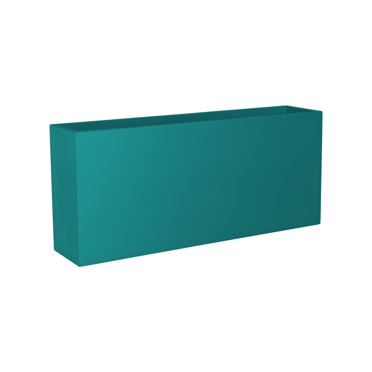 Potsdam rectangular fiberglass planter in Satin Seafoam Green, studio render
