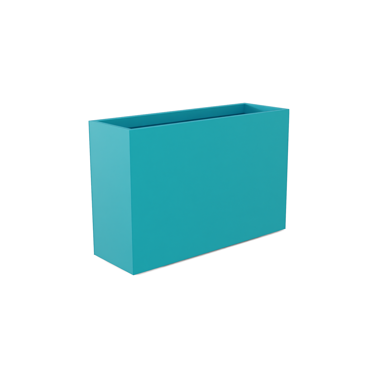 Potsdam rectangular fiberglass planter in Satin Seafoam Green