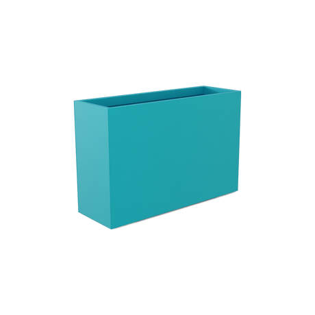 Potsdam rectangular fiberglass planter in Satin Seafoam Green