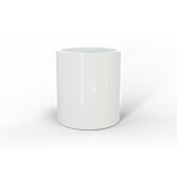 Rio Grande cylinder fiberglass planter in Gloss Bright White