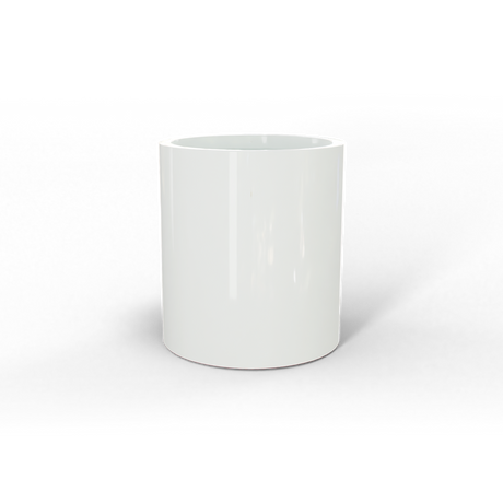Rio Grande cylinder fiberglass planter in Gloss Bright White