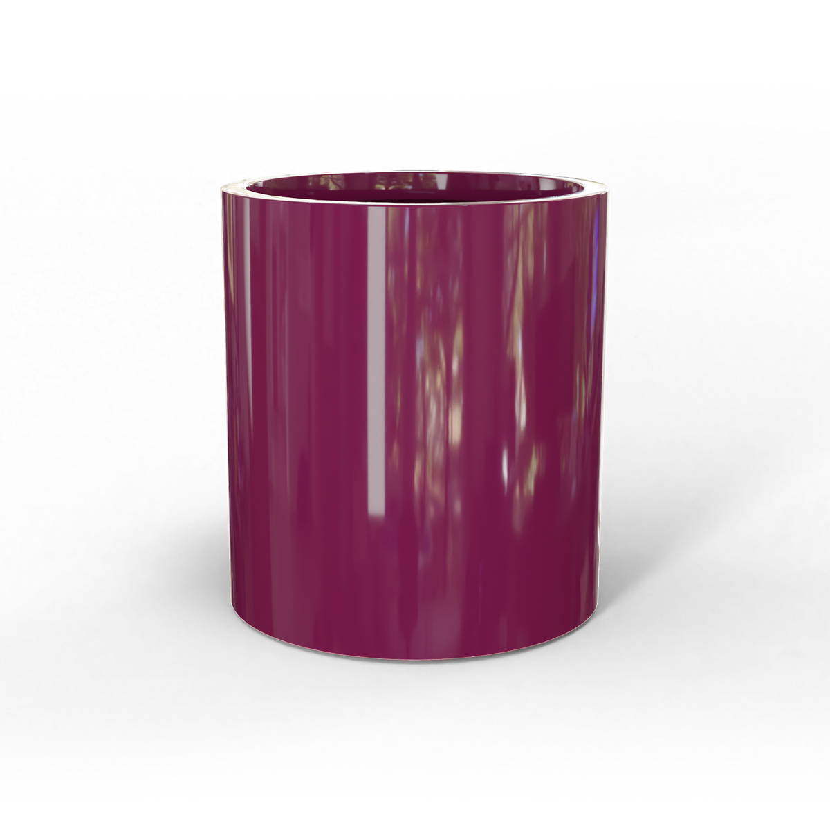 Rio grande cylinder fiberglass planter in Gloss Eggplant, studio render