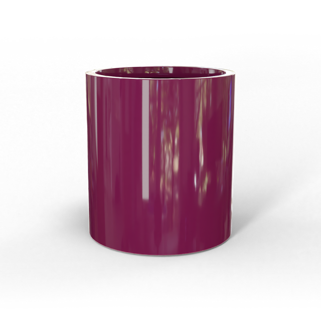 Rio grande cylinder fiberglass planter in Gloss Eggplant, studio render