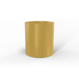 Rio Grande cylinder fiberglass planter in Gloss Metallic Gold