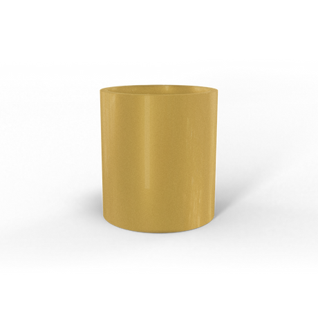 Rio Grande cylinder fiberglass planter in Gloss Metallic Gold