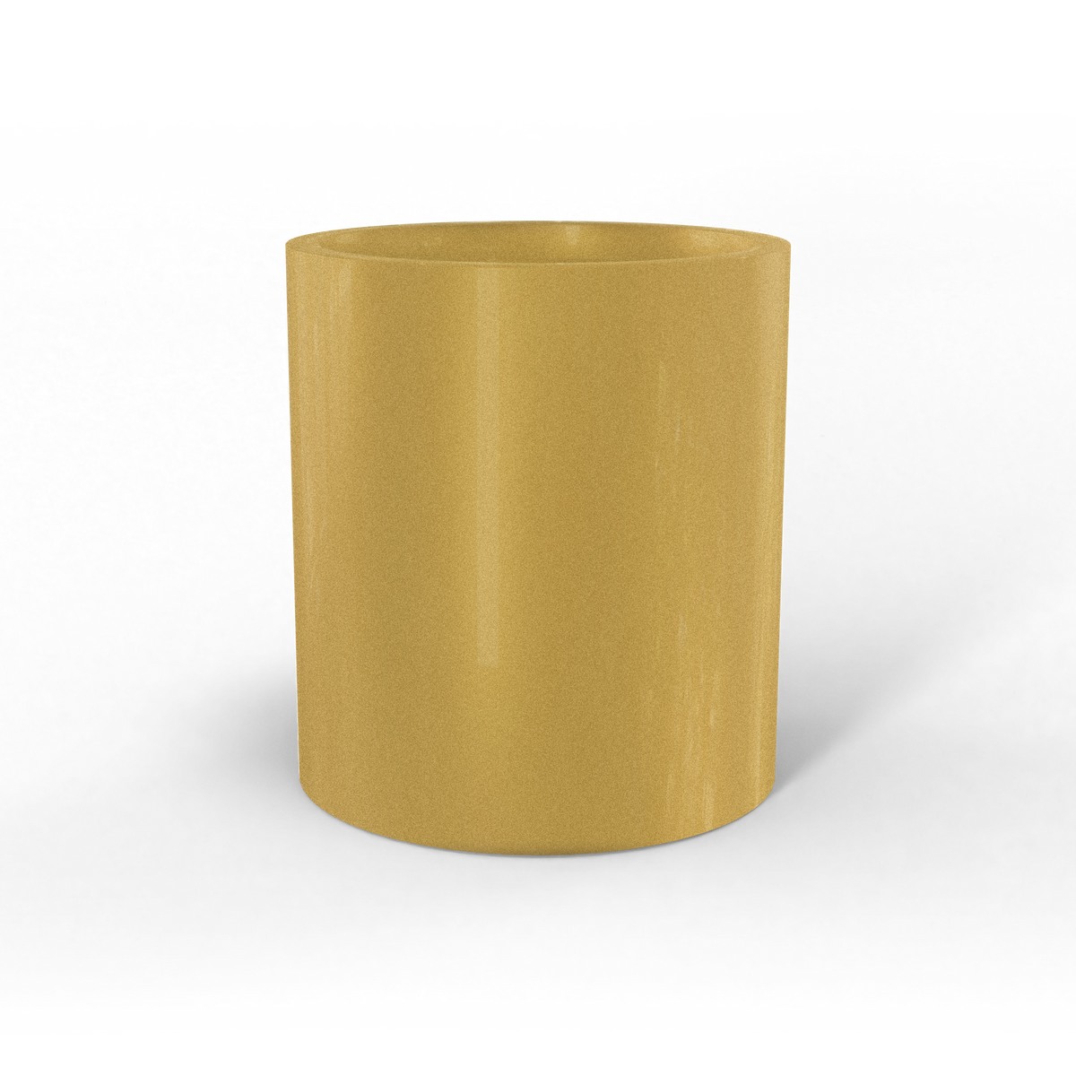 Rio grande cylinder fiberglass planter in Gloss Metallic Gold, studio render