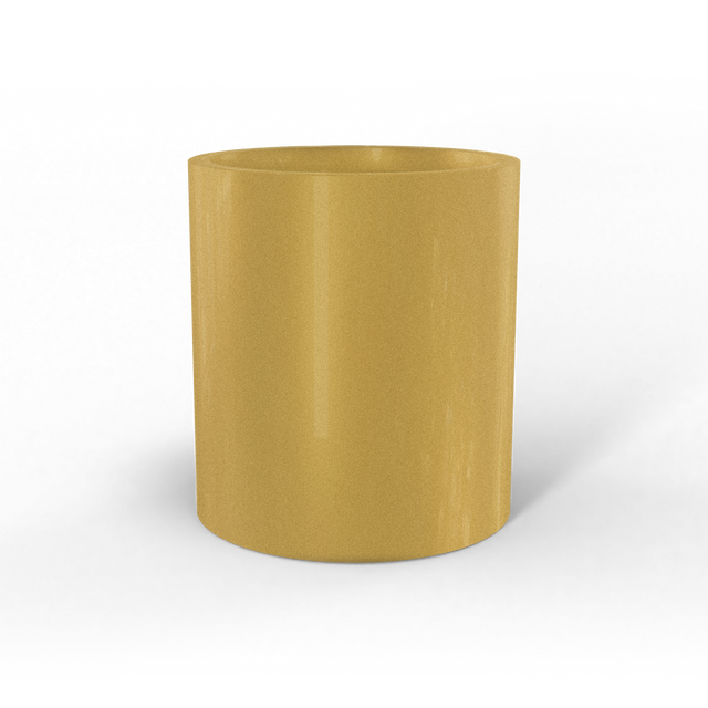 Rio grande cylinder fiberglass planter in Gloss Metallic Gold, studio render