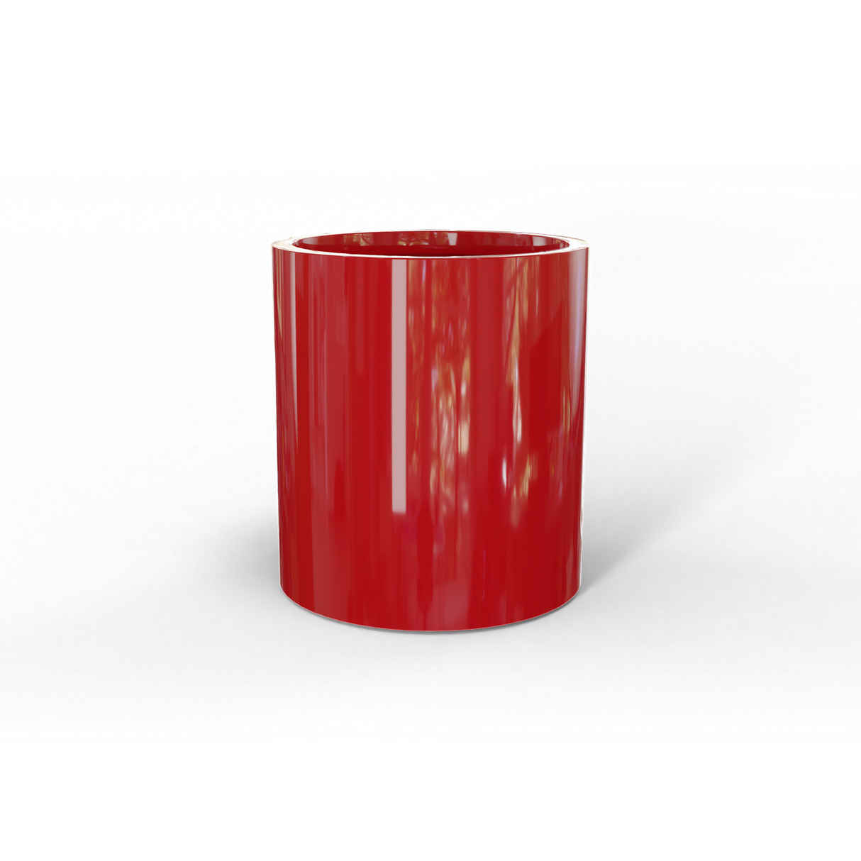 Rio Grande cylinder fiberglass planter in Gloss Red