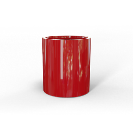 Rio Grande cylinder fiberglass planter in Gloss Red