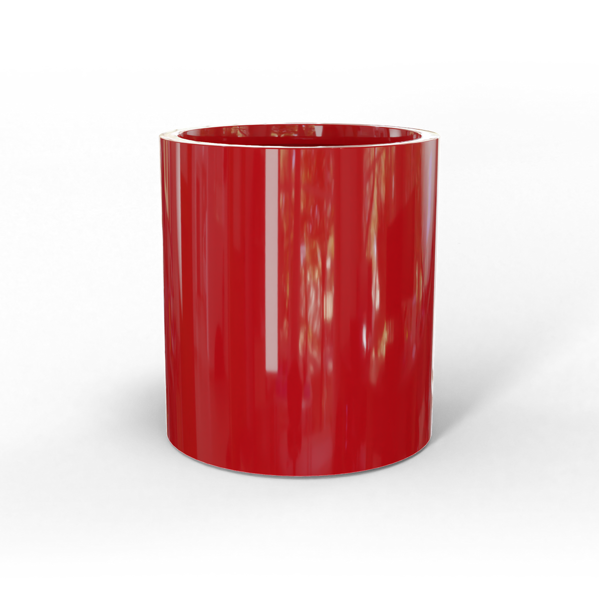 Rio grande cylinder fiberglass planter in Gloss Red, studio render