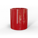 Rio grande cylinder fiberglass planter in Gloss Red, studio render